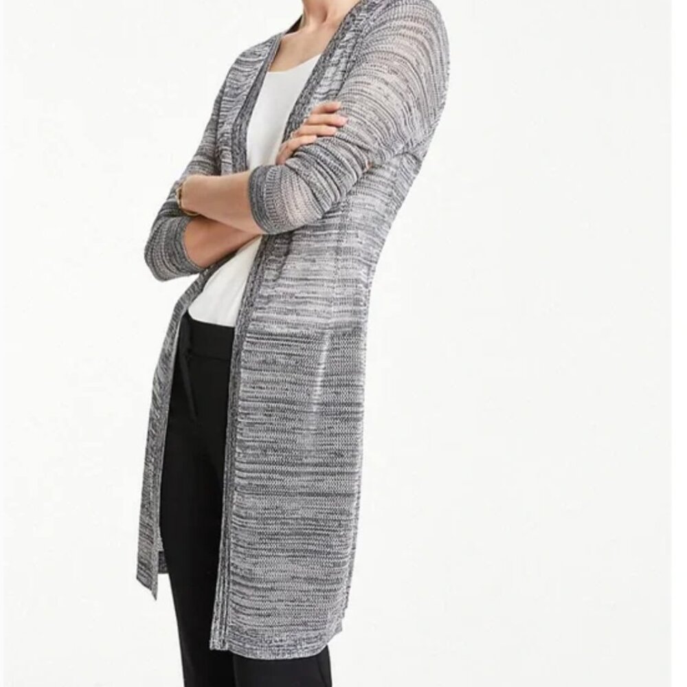 Ann Taylor Space Dyed Open-Front Cardigan
